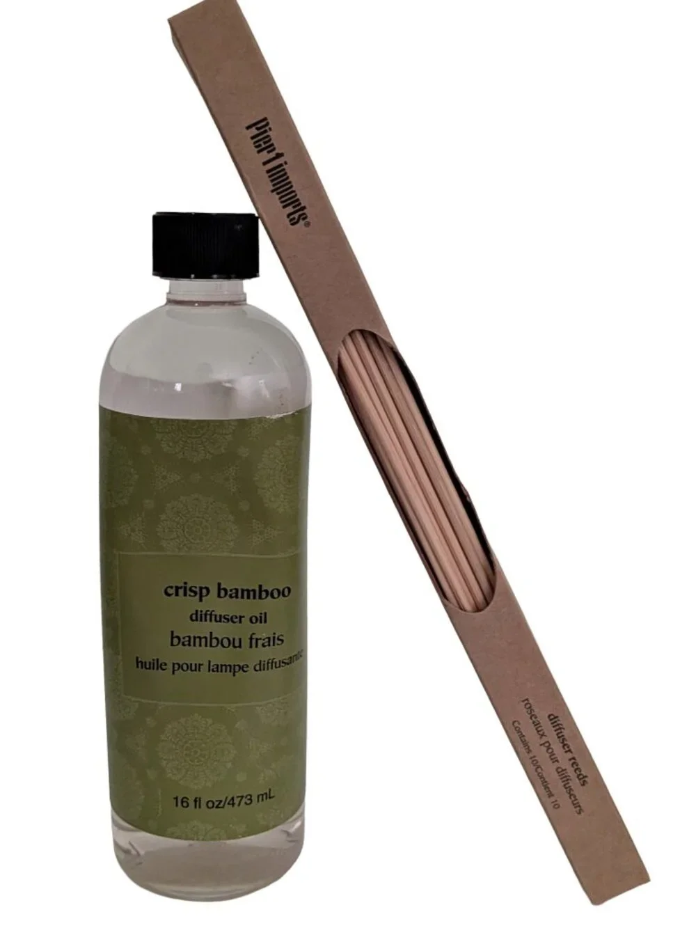 Pier 1 Crisp Bamboo Diffuser Oil + Diffuser Reeds (DISCONTINUED NOS - SEALED)